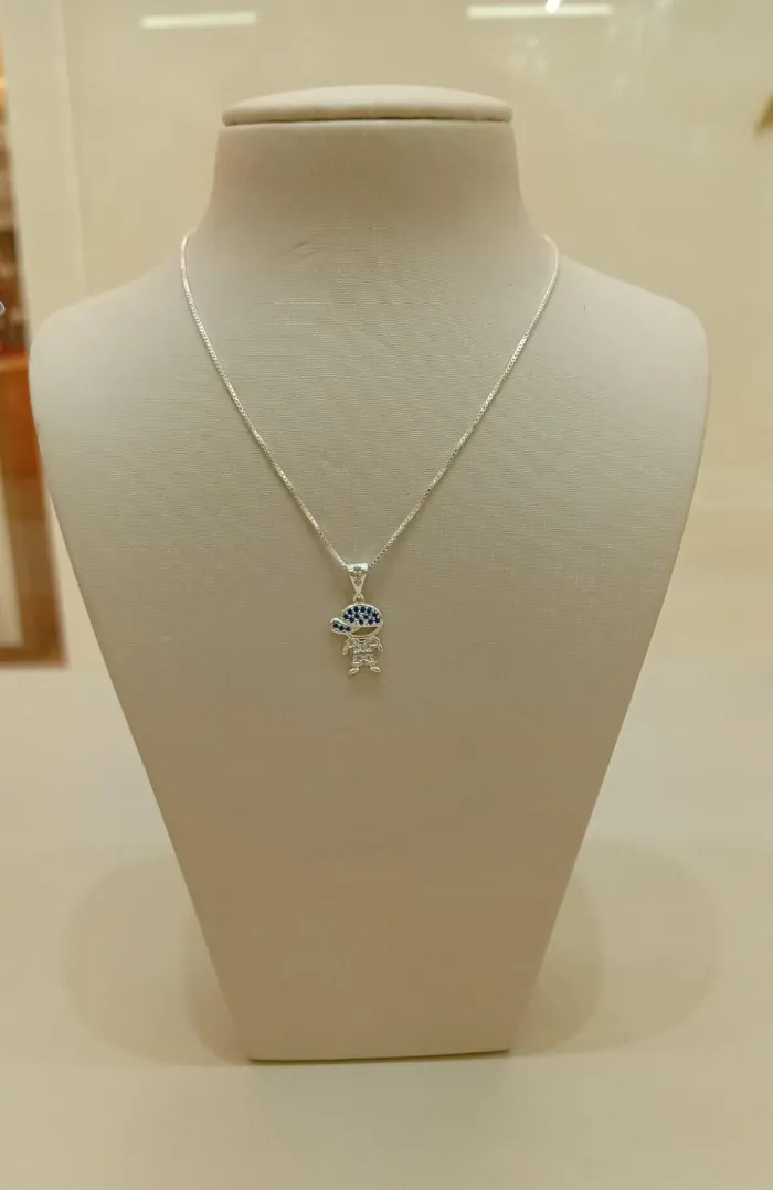 COLAR MENINO ZIRCÔNIA AZUL