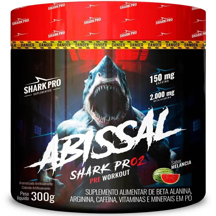 PRÉ TREINO SHARKPRO2 ABISSAL 300G MELANCIA 150MG CAFEÍNA