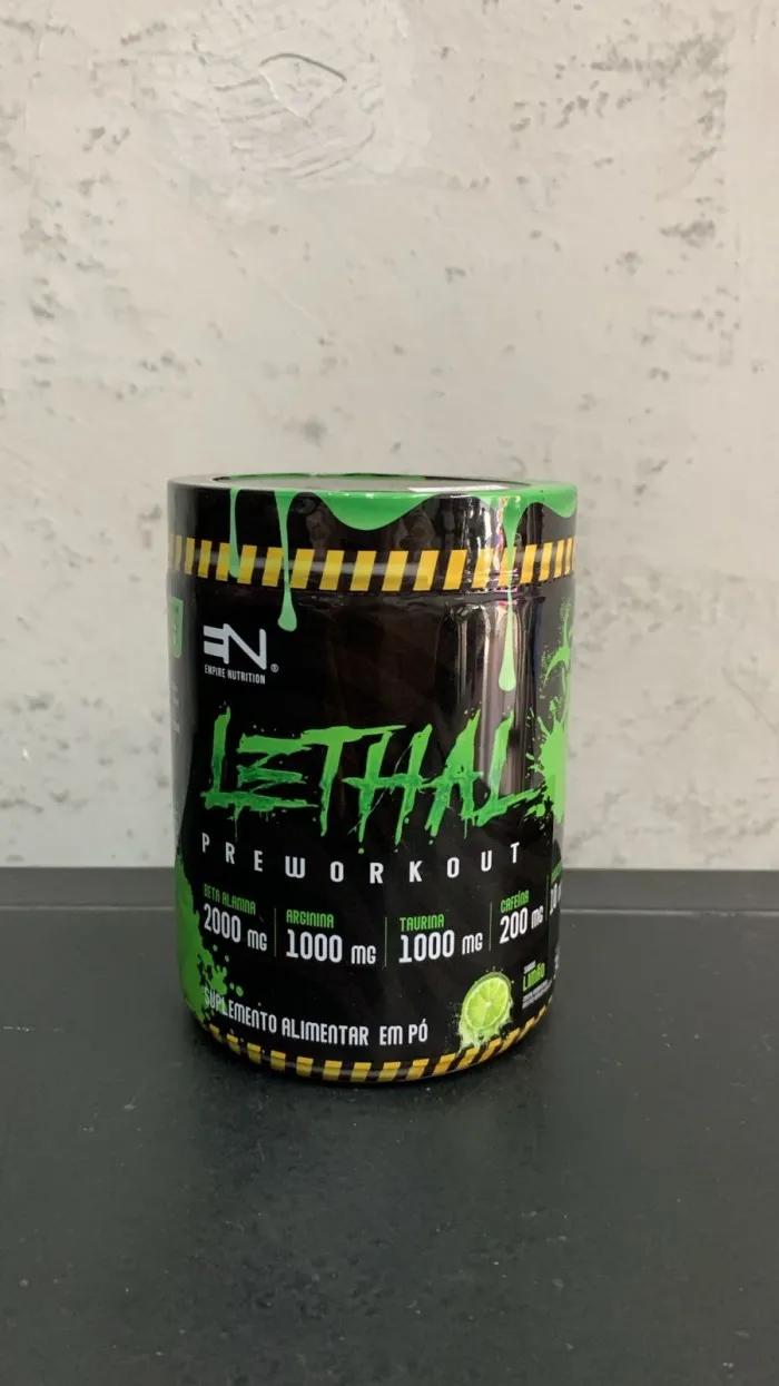PRÉ TREINO LETHAL EMPIRE NUTRITION 300G LIMÃO 200MG CAFEÍNA 