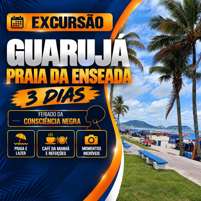 EXCURSAO GUARUJA - PRAIA DA ENSEADA 3 DIAS